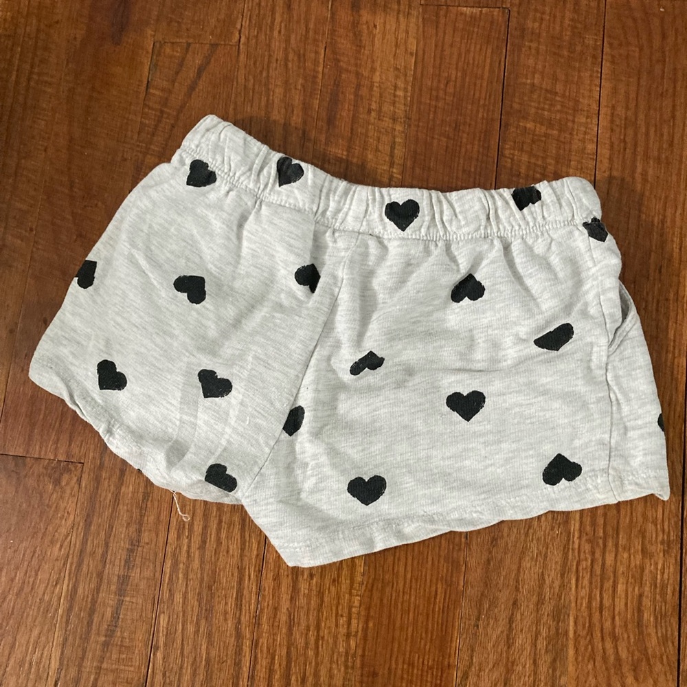 Gray shorts with heart pattern